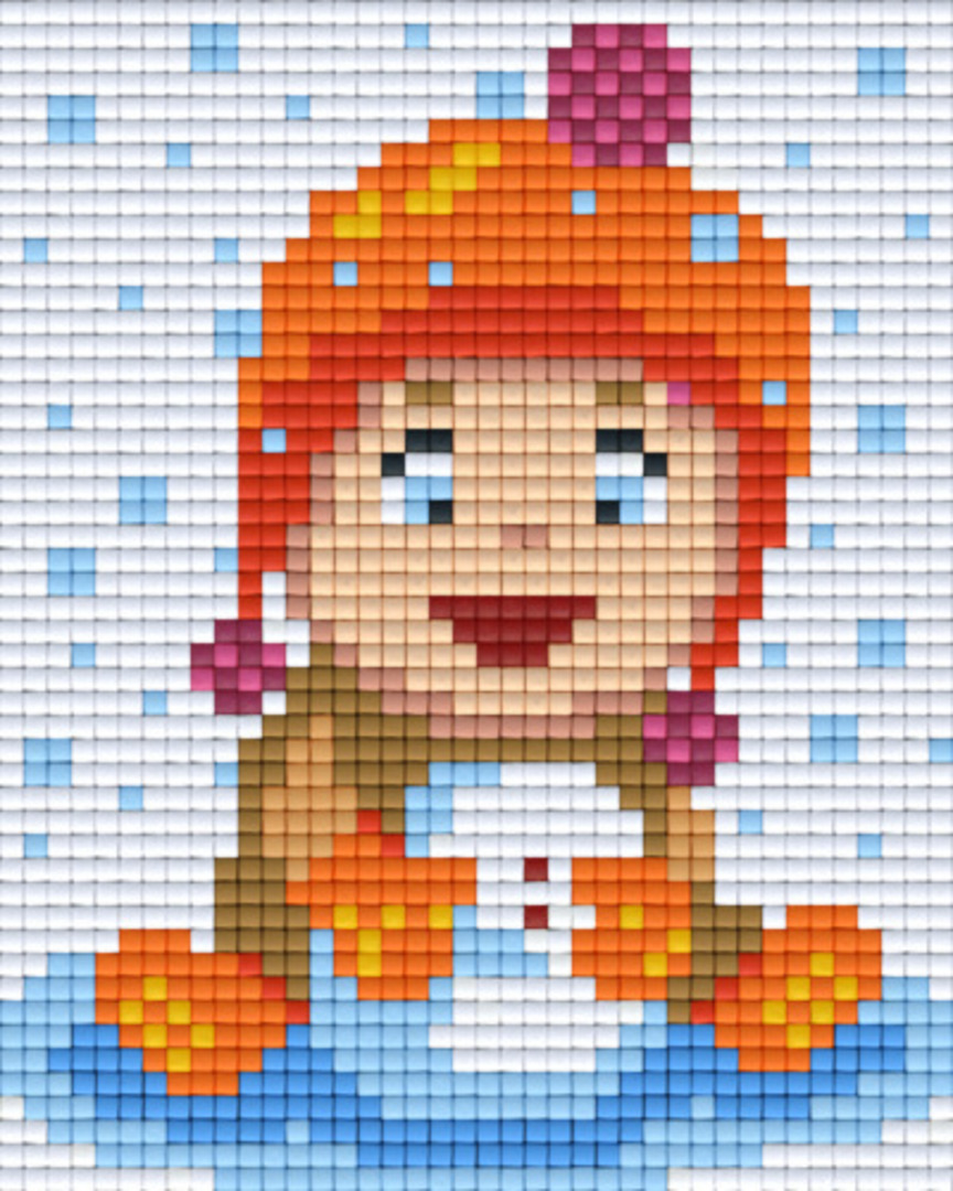 Girl Making Snowball One [1] Baseplate PixelHobby Mini-mosaic Art Kits image 0